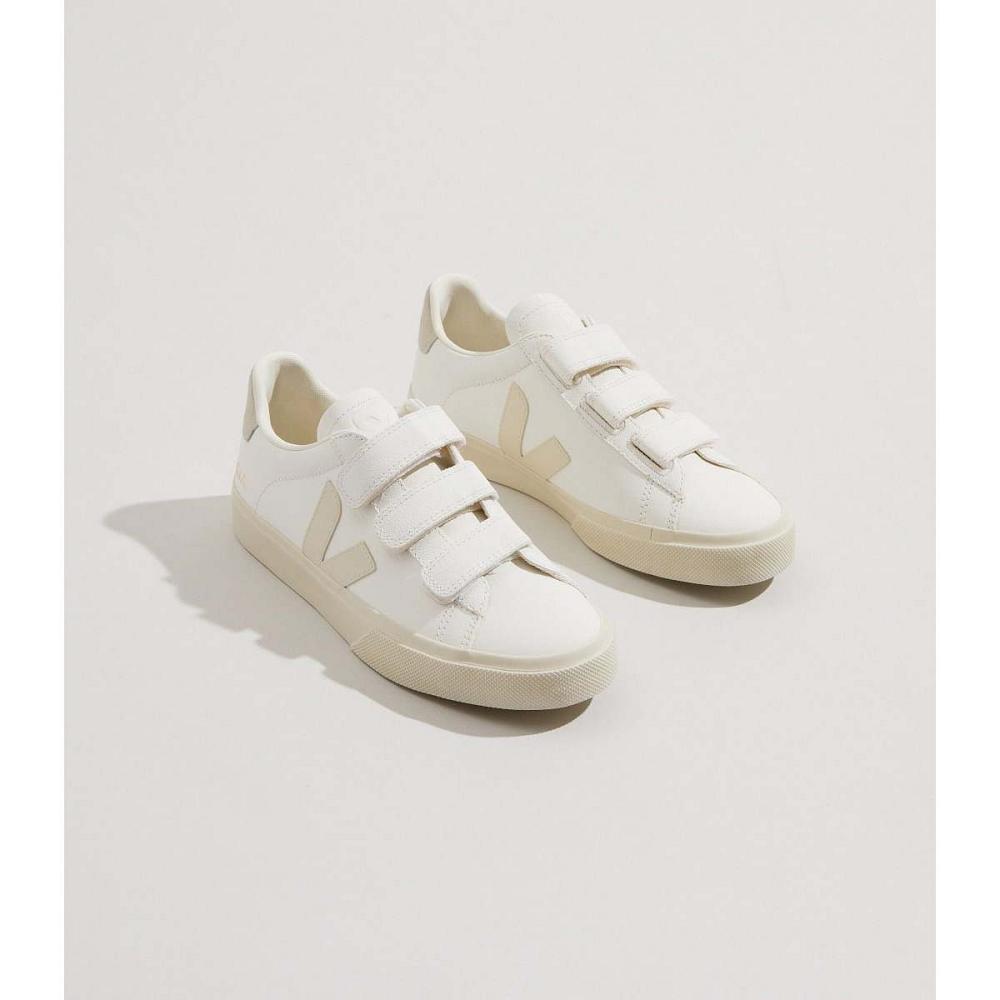 White/Beige Women's Veja RECIFE CHROMEFREE Sneakers | AU 623FDN